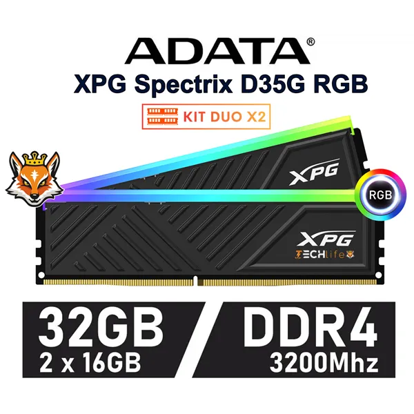 ADATA XPG Spectrix D35G RGB KIT 32GB DDR4 a 3200MHz CL16 1.35v (2x16GB)