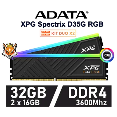 Adata xpg d35g spectrix ddr4 2x16gb 3600mhz rgb