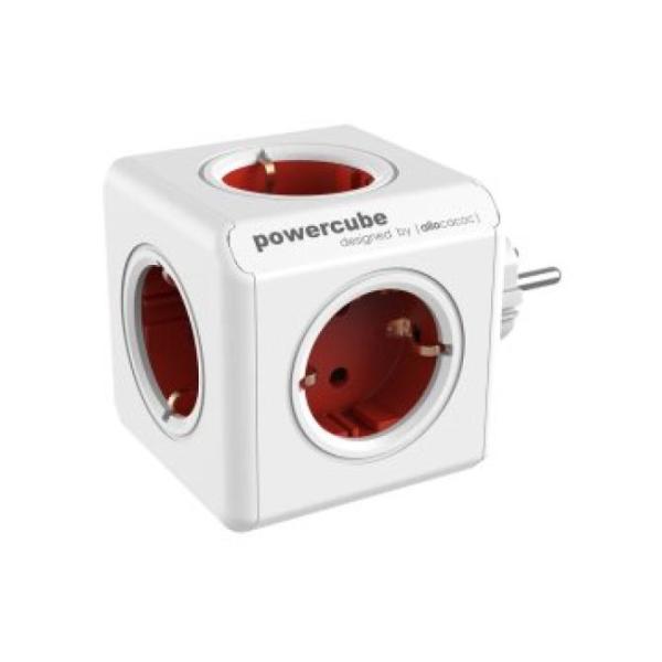 Powercube Original 5 Tomas De Corriente.  Regleta Color White/red