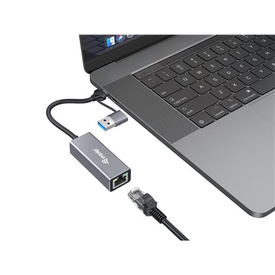 Equip 133495 Adaptador de RED RJ45 Gigabit a USB-C+USB 3.0