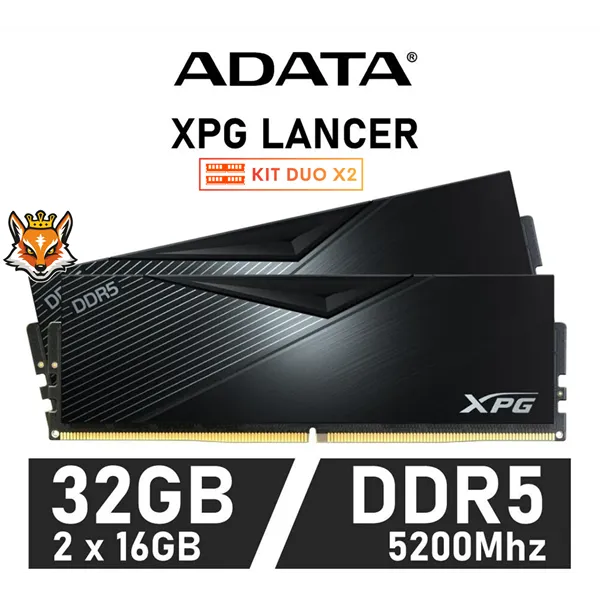 ADATA XPG Lancer KIT 32GB DDR5 5200MHz XMP CL38 1.25V (2x16GB)