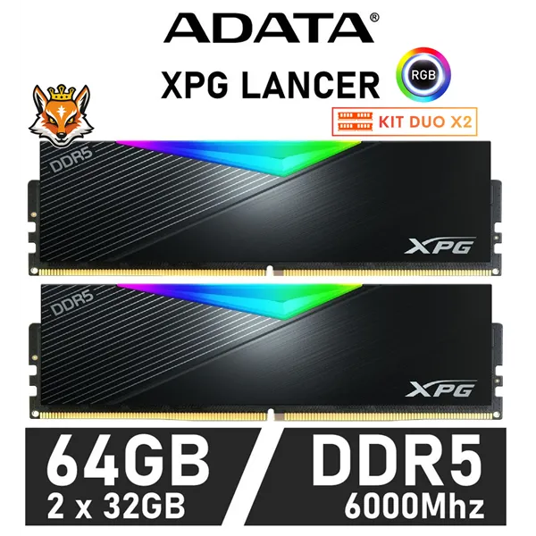 ADATA XPG Lancer RGB KIT 64GB DDR5 6000MHz XMP CL30 1.35V (2x32GB)