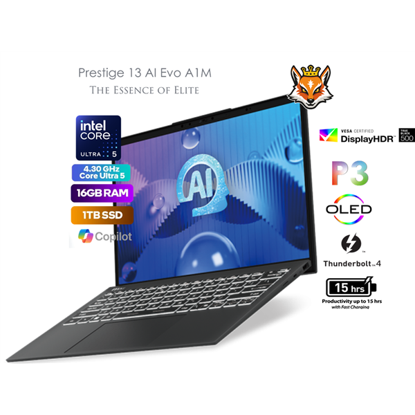 MSI Prestige 13 AI Evo A1MG-023ES Intel Evo Core Ultra 5-125H 16GB 1TB SSD 13.3" QHD+