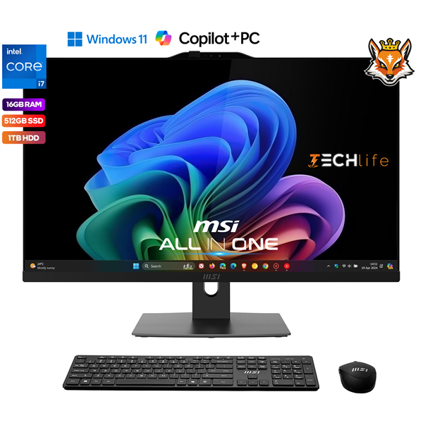 MSI Modern AM272P 12M-843ES All-in-One 27" Intel Core i7-1255u 16GB 512GB SSD+1TB W11 Negro