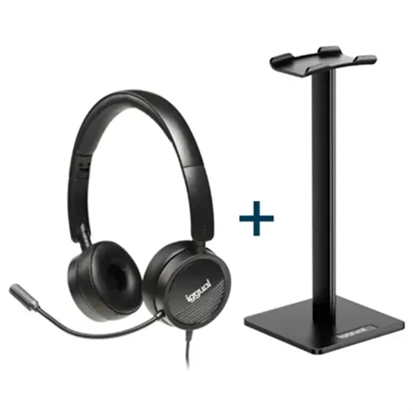 Iggual kit auriculares dual tech + soporte sa22