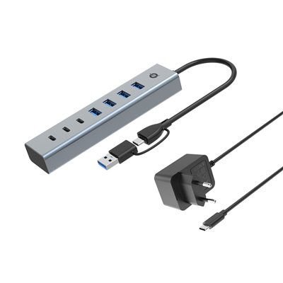 Conceptronic HUB USB-C/USB 3.0 de 3 Puertos USB-C+4 Puertos USB