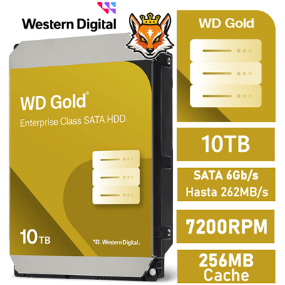 WD Gold Nivel empresarial 10TB 7200rpm HDD 3.5" 256MB SATA 6GB/s