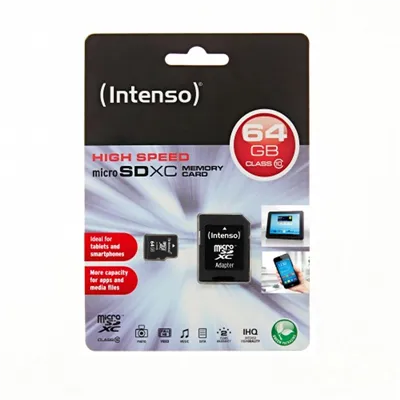 Intenso 3413490 micro sd clase 10 64gb c/adapt