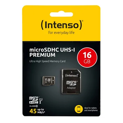 Intenso 3423470 micro sd uhs-i premium 16gb c/adap