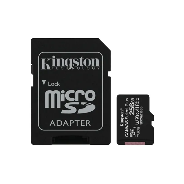 Kingston CANVAS Select Plus 256GB microSD XC con Adaptador/ Clase 10/ 100MBs