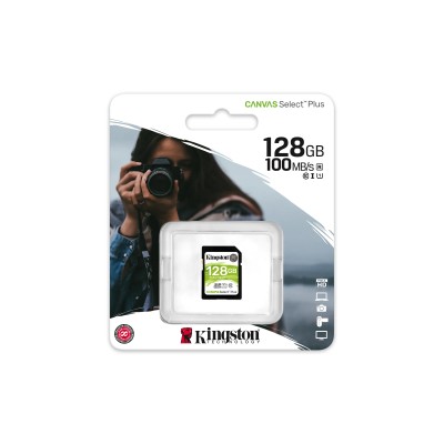 Kingston CANVAS Select Plus 128GB SD XC/ Clase 10/ 100MBs