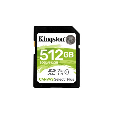 Kingston CANVAS Select Plus 512GB SD XC/ Clase 10/ 100MBs