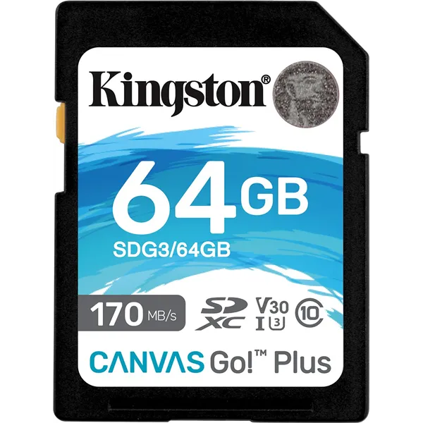 Kingston CANVAS Go! Plus 64GB SD XC UHS-I/U3/C10/ V30 a 170MB/s