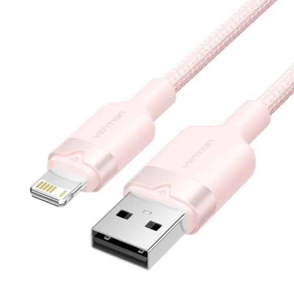 Cable USB Lightning Vention LANPH/ USB Macho - Lightning Macho/ 480Mbps/ 2m/ Rosa