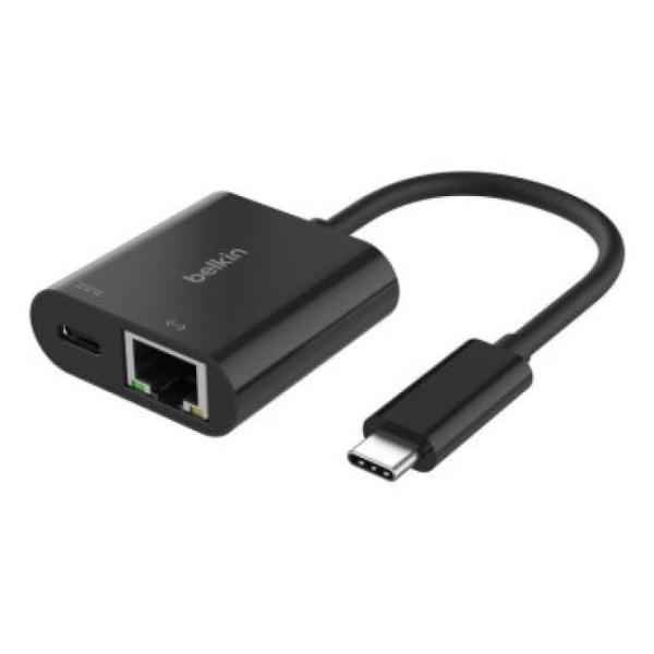 Adaptador Belkin Inc019btbk Usb-c A Ethernet + Carga 100w Color Negro