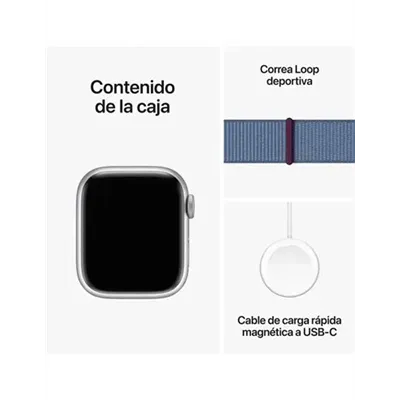 Apple Watch Series 9 (GPS) 45mm aluminio plateado con correa