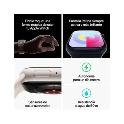 Apple Watch Series 9 (GPS + Cellular) 41mm aluminio plateado