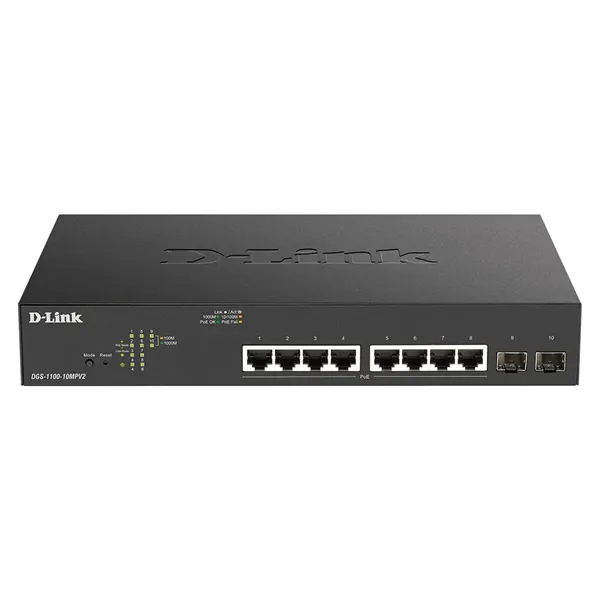 D-link dgs-1100-10mpv2/e switch 8xgb poe+ 2xsfp