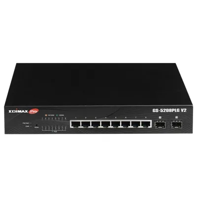 Edimax pro gs-5208plg v2 switch 10xgb poe+ (2xsfp)