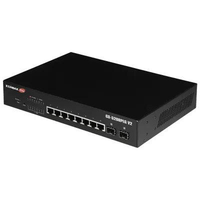 Edimax pro gs-5208plg v2 switch 10xgb poe+ (2xsfp)