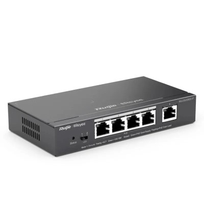 Ruijie switch 5xgb rj45 (4 poe/poe+) 54w steel