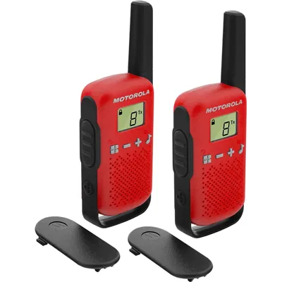 Motorola t42 walkie talkie 4km 16ch rojo duo