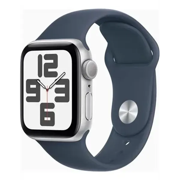 Apple Watch SE 2 Gen del 2023 (GPS) 40mm plateado con correa deportiva S/M azul tempestad