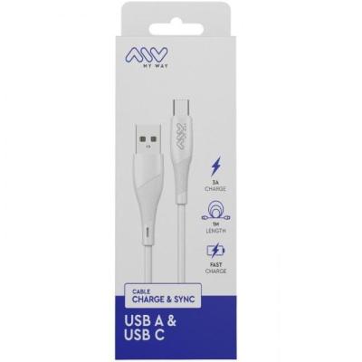 Cable USB 2.0 Tipo-C Myway MWUSC0019/ USB Macho - USB Tipo-C