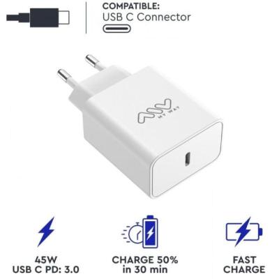 Cargador de Pared Myway MWACC0018/ 1xUSB Tipo-C/ 45W