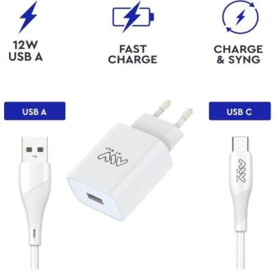 Cargador de Pared Myway MYWEPAK0002/ 1xUSB + Cable USB Tipo-C/