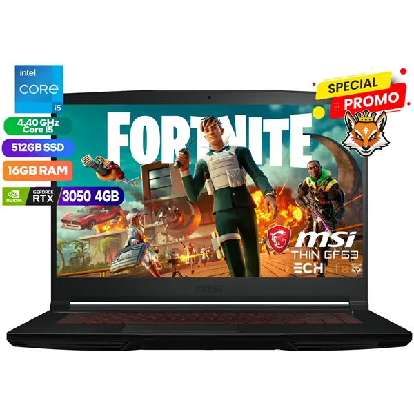 MSI Thin GF63 12UC-690XES Intel Core i5-12450H 16GB 512GB SSD RTX3050 15.6" FreeDOS