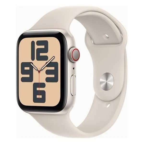 Apple Watch SE 2 Gen 2023/ GPS/ Cellular/ 44mm/ Caja de Aluminio Blanco Estrella/ Correa Deportiva Blanco Estrella M/L