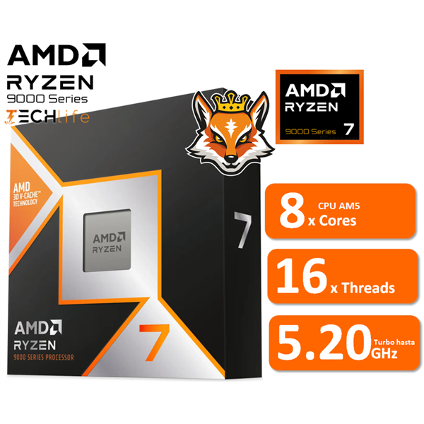 AMD Ryzen 7 9800X3D a 4.7/5.2GHz AM5 8x Core