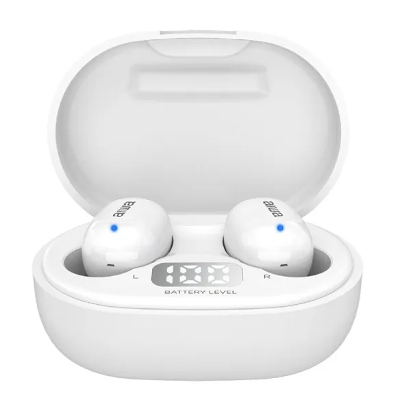 Auriculares Bluetooth Aiwa EBTW-150WTMKII con estuche de carga/ Autonomía 3h/ Blancos