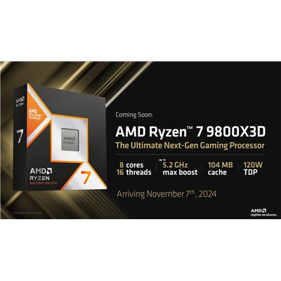 AMD Ryzen 7 9800X3D a 4.7/5.2GHz AM5 8x Core