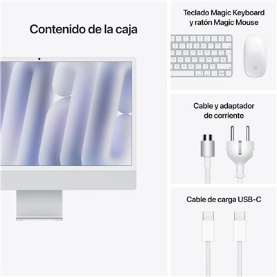 Apple iMac 24" 4,5K Cristal Nanotexturizado ( 2024) Plata M4