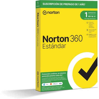 Norton 360 Estándar 2024 | 1 Dispositivo + 10GB Nube PC/Mac | 1