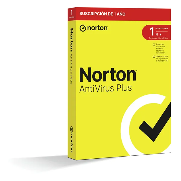 Norton Antivirus Plus 2024 | 1 Dispositivo PC/Mac | 1 año | Soporte físico