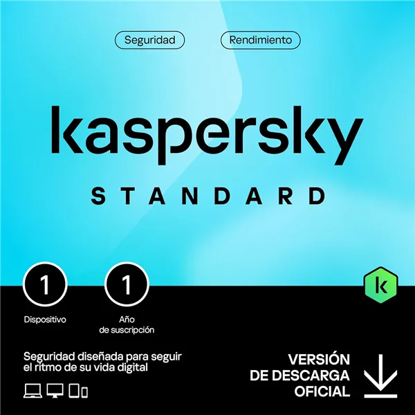 Kaspersky Standard Antivirus 2024 | 1 Dispositivo | 1 año | Descarga electrónica