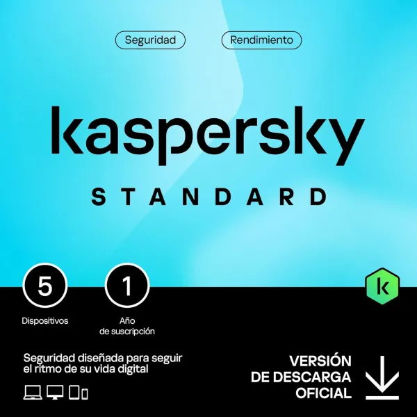 Kaspersky Standard Antivirus 2024 | 5 Dispositivos | 1 año | Descarga electrónica