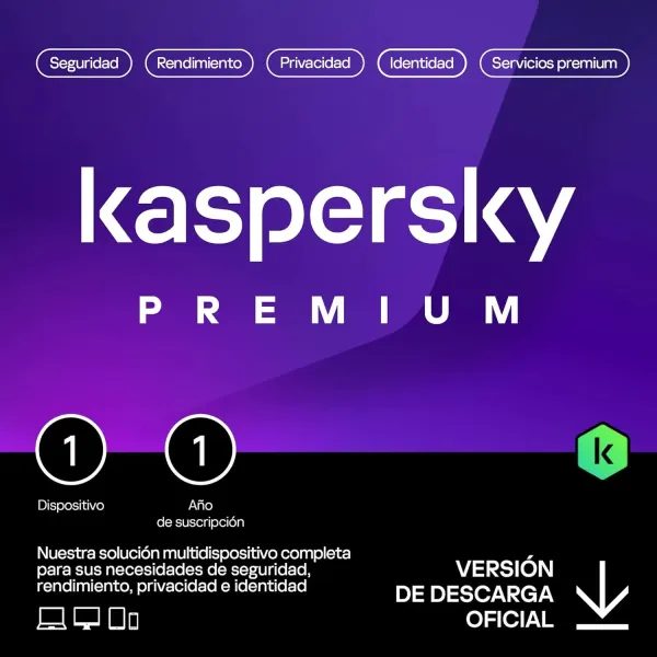 Kaspersky Premium Total Security 2024 | 1 Dispositivo | 1 año | Descarga electrónica