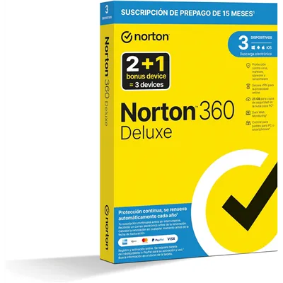 Norton 360 Deluxe 2024 | 3 Dispositivos + 25GB Nube PC/Mac | 1