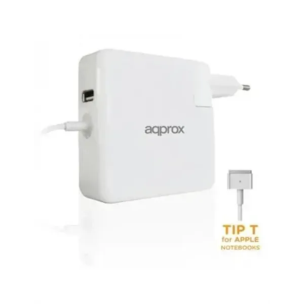 CARGADOR APPROX ESPECIFICO PARA Apple  45/60/85W TYPE T  CONEXION ADICIONAL USB 5V 2.1A