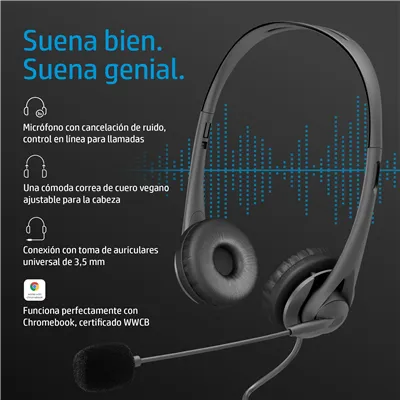 Auriculares HP G2 Stereo / con Micrófono/ Jack 3.5/ Negros