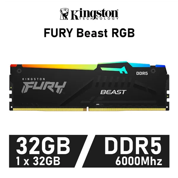 Kingston Fury Beast RGB KIT 32GB (2x16GB) 6000MHz DDR5 CL30 1.4v