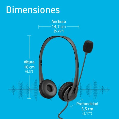 Auriculares HP G2 Stereo / con Micrófono/ USB/ Negros