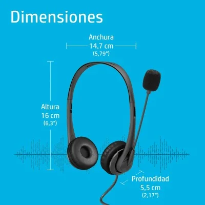 Auriculares HP G2 Stereo / con Micrófono/ USB/ Negros