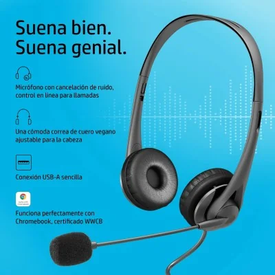 Auriculares HP G2 Stereo / con Micrófono/ USB/ Negros