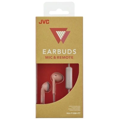 JVC HA-F19M Auriculares Rosas con Micrófono y conector Jack