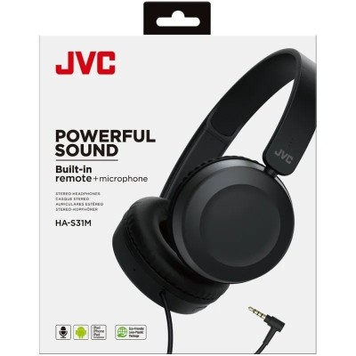 JVC HA-S31M Auriculares Negros con Micrófono y toma Jack 3.5mm